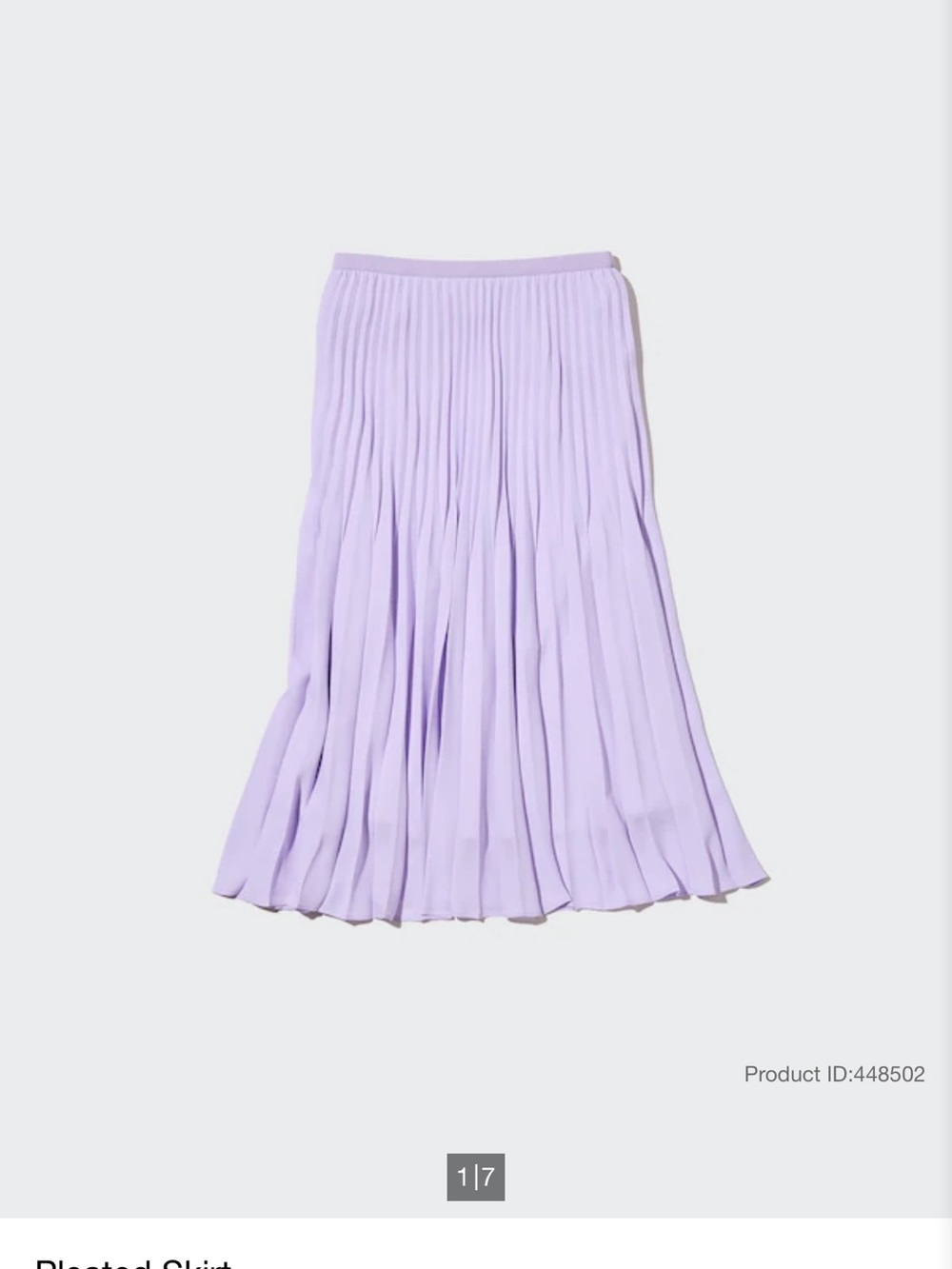 Uniqlo Pleated Lavender Midi Skirt